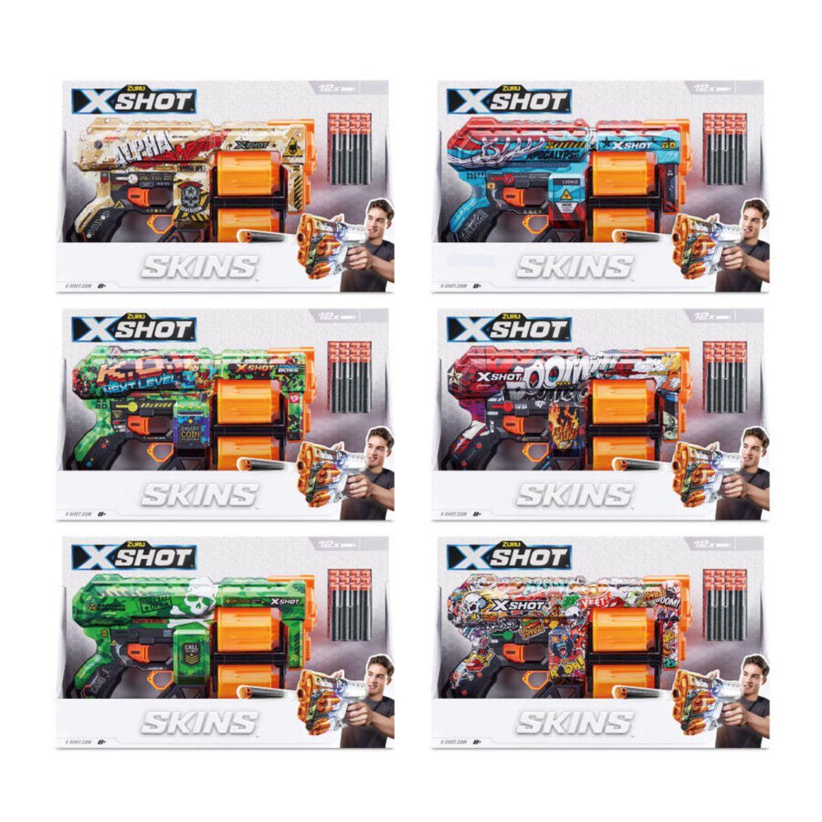 X-Shot Skins: Flux Blaster 2 Pack with 16 Darts by ZURU (Styles